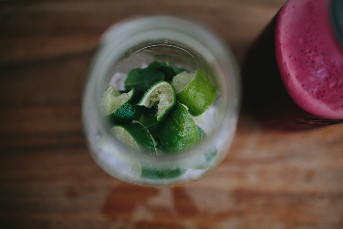 Pomegranate Cooler | Pomegranate Juice, Sparkling Water, Lime, Mint